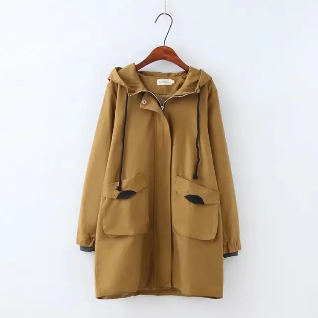 NXH plus size cotton trench coat windbreaker long coats oversize loosen women clothes 2018 | Женская одежда
