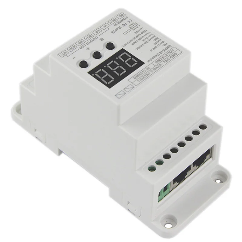 Bc-835-Din-Rj45 Dc12-24V вход 5А X 5Ch выход din-рейка Cv ШИМ Dmx512/1990 Декодер контроллер для