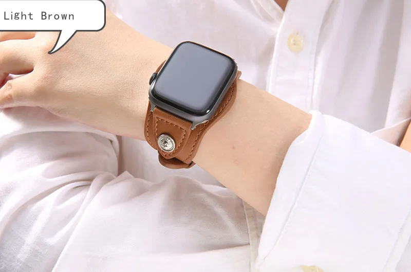 Браслеты-манжеты для Apple Watch 38 мм 42 мм 40 мм 44 мм Iwatch серии 5 4 3 2 1, кожаный браслет для мужчин и женщин