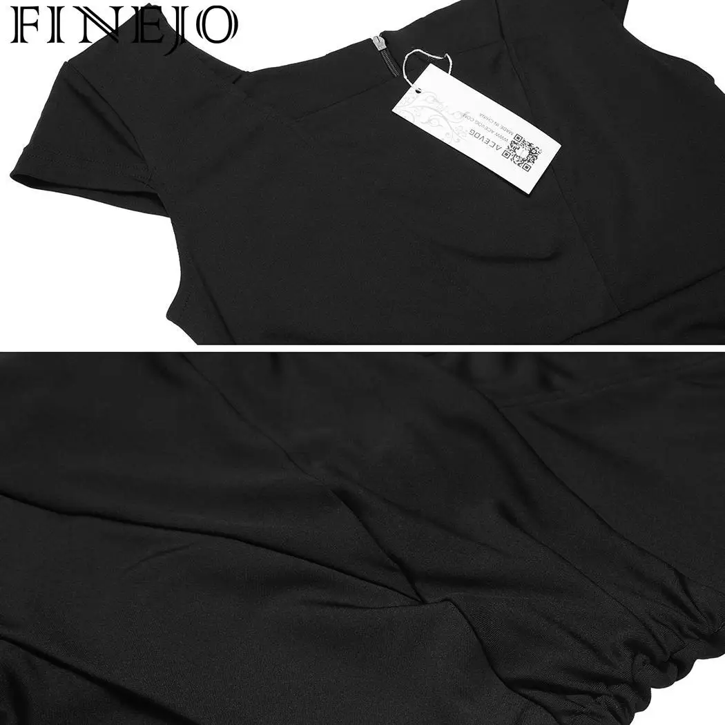Женское облегающее платье FINEJO летнее карандаш с коротким рукавом и квадратным