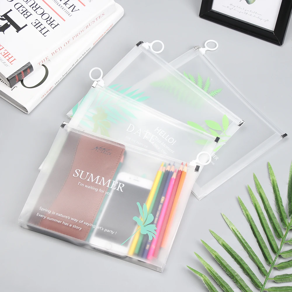 Transparent Waterproof Ring Zipper Document Bag Paper Holder Big Capacity File Folder Storage School Office Supplies | Канцтовары для