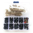 100 шт. 6-12 мм черные глаза + 14 шт. многоцветные глаза амигуруми, защитные глаза для кукол, игрушки для кукол, ремесло с коробкой и шайбой