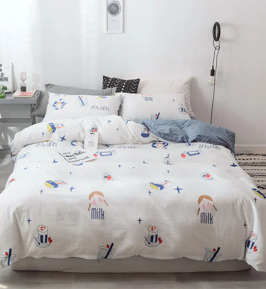 

cute cartoon girl bedding set teen kid,twin full queen king cotton single double home textile bed sheet pillow case duvet cover