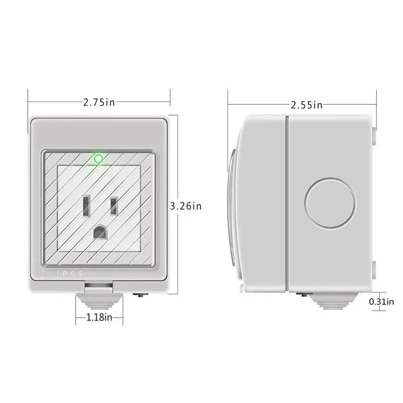 Открытый Wi Fi Smart Plug Работайте с Amazon Alexa Google дома влагозащищенные розетки на/Off