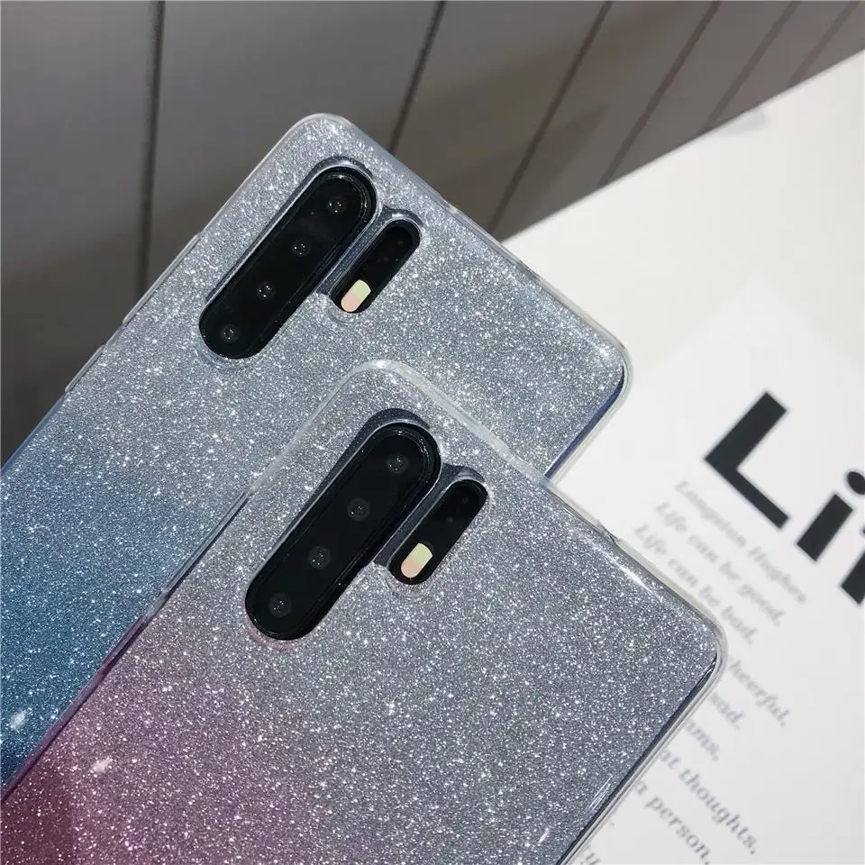 Gradient Glitter Silicone Case For Huawei P30 Pro P20 Lite Mate 20 30 Y6 Y7 Y9 2018 2019 Honor 10i 8A 7A 8X 7X 10 9 8 TPU Cover |