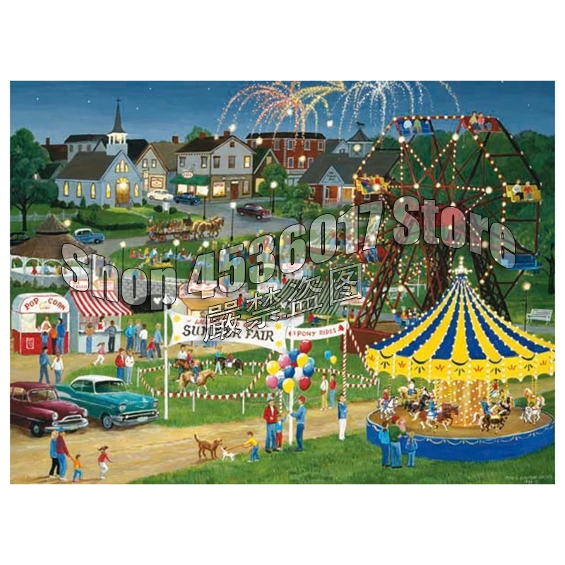 

Diamond Painting Summer 4th of July Circus & Carnival DIY Diamond Embroidery Full Drill Art Diamond Mosaic Rhinestone Decor Gift