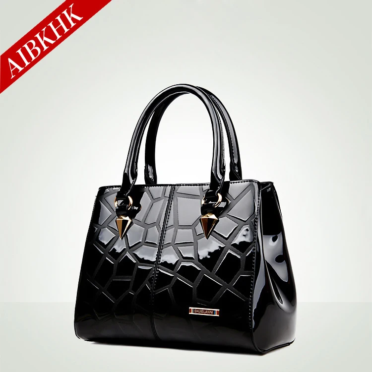 Patent Leather New Fashion High Quality Women Handbags Ladies Shoulder Bags Female Girl Stone European Famous Brand Luxury Bag |