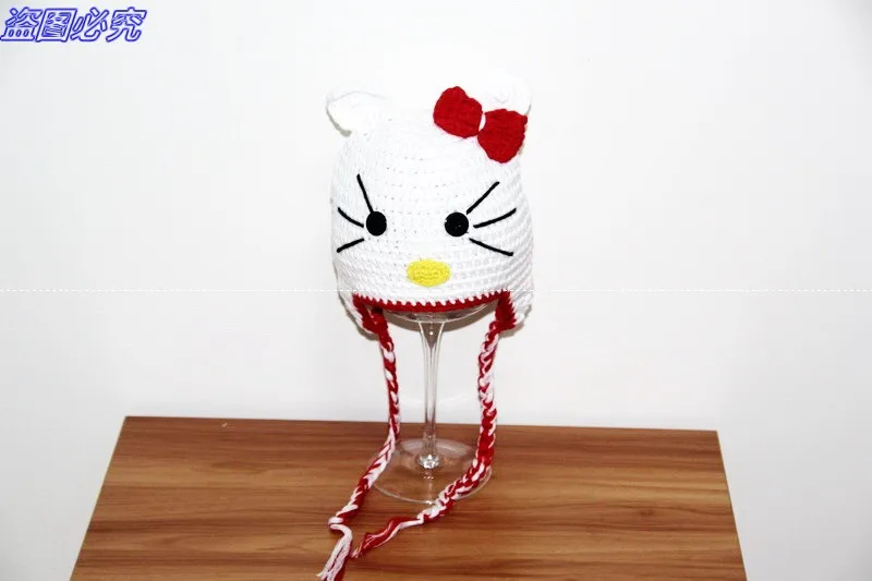 Бесплатная доставка шапка из 100% хлопка с мультяшным котом для девочек милая