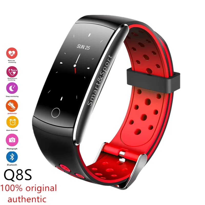 Смарт-браслет Q8S мужской фитнес-трекер с датчиком сердечного ритма IP67 Смарт-часы