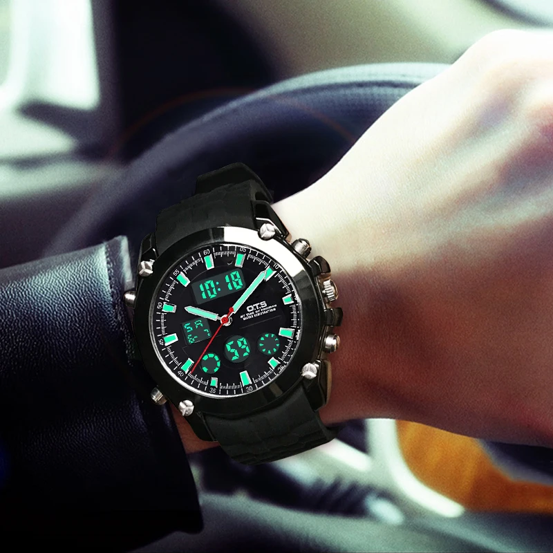 Лучший бренд класса люкс OTS спортивные часы Авто Дата День светодио дный