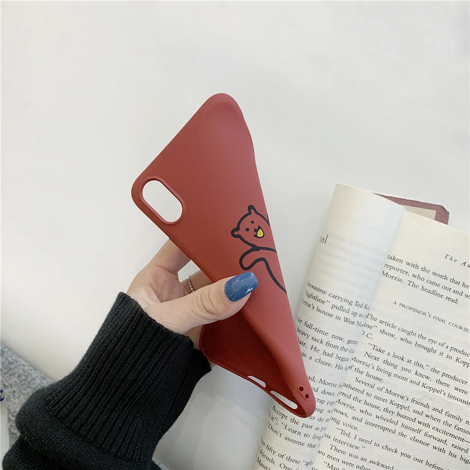 Матовый Силиконовый чехол из ТПУ с рисунком медведя для VIVO Y35 мягкий Y37 Y51 Y53 Y55 Y66 Y67