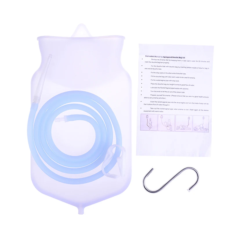 

2000ml Enema Bag Sets for Colon Cleansing with Silicone Hose Health Anal Vagina Cleaner Washing Enema Kit Flusher Constipation