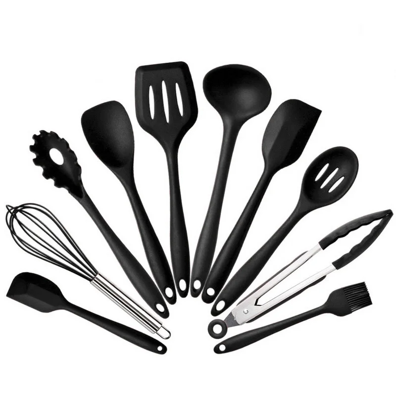 10 Pcs Kitchenware Silicone Heat Resistant Kitchen Cooking Utensils Non-Stick Baking Tool Set Drop shipping | Дом и сад