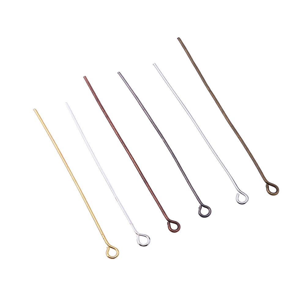 100-200pcs Eye Head Pins 20 25 30 35 40 45 50 mm Eye Pins Findings For Diy Jewelry Making Jewelry Accessories Supplies