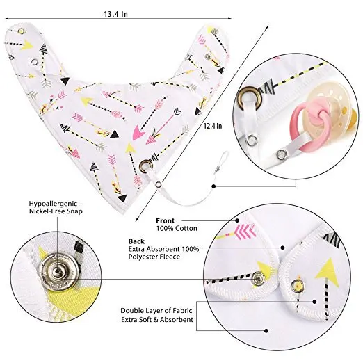 Слюнявчик детский хлопковый с веревкой для кормления новорожденных - купить по