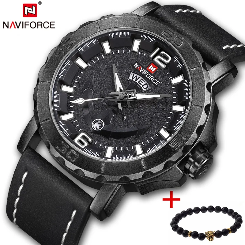 NAVIFORCE Роскошные Брендовые мужские военные спортивные часы Мужские Аналоговые