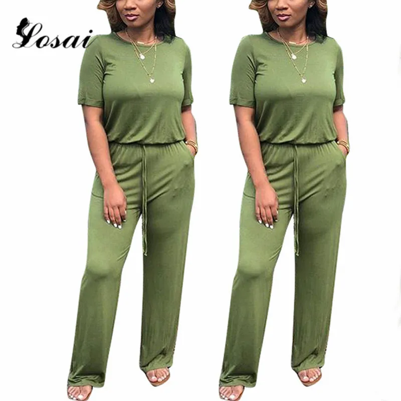 Женский комбинезон 2019 весенний сексуальный свободный однотонный длинный