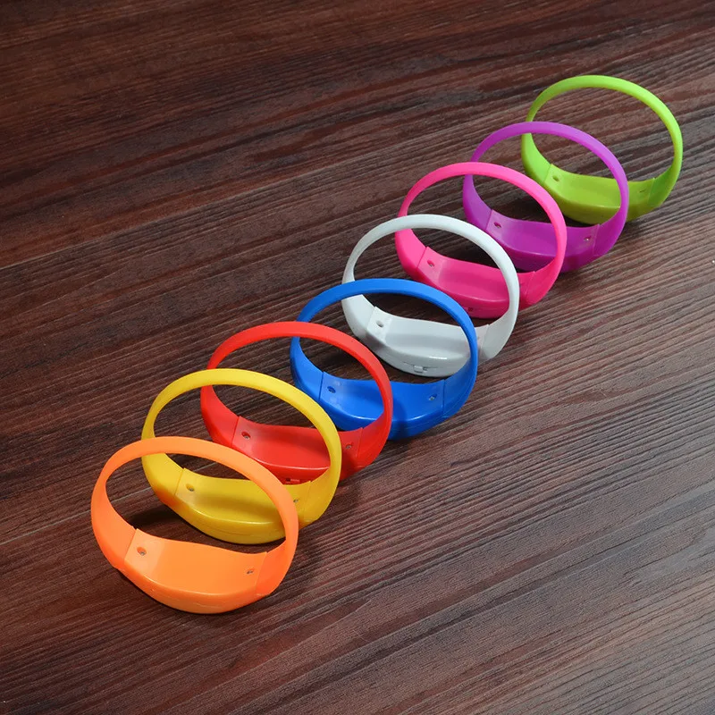 

300pcs/lot Solid color Voice Control LED Bracelet Sound Activated Glow Bracelet For Party Clubs Concerts Dancing cheers