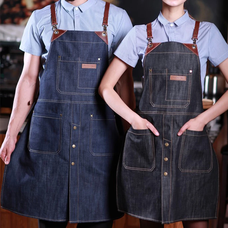 CHECKEDOUT ресторан отель униформа Джинсовая кожа нагрудник фартук | Тематическая