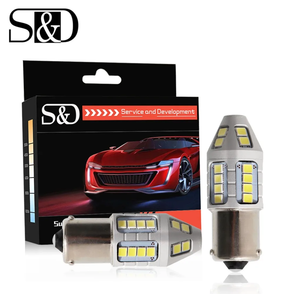 2 шт. PY21W светодиодный 1156 BAU15S лампы 30 2830SMD 1200Lm задний указатель поворота автомобиля