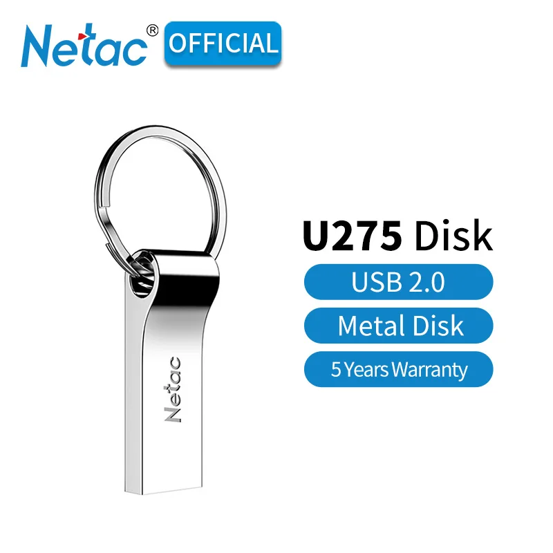 Netac U275 Flash Netac U275 флеш-диск USB 2,0 с кольцом для ключей 8GB 16GB 32 GB Aluninum Alloy Stick USB2.0 8 16 32 GB металлическая Флешка серебристый U диск - Цвет: Netac U275 Flash