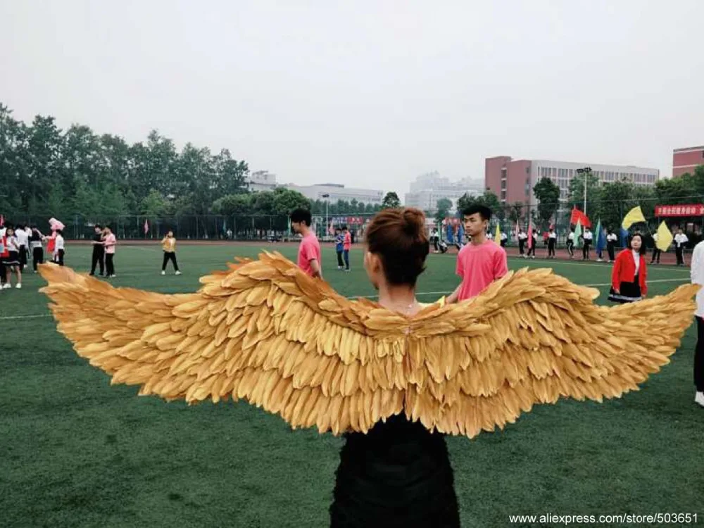 Красивые перья ручной работы Золото ангельские крылья 180 см Креативные Свадебные