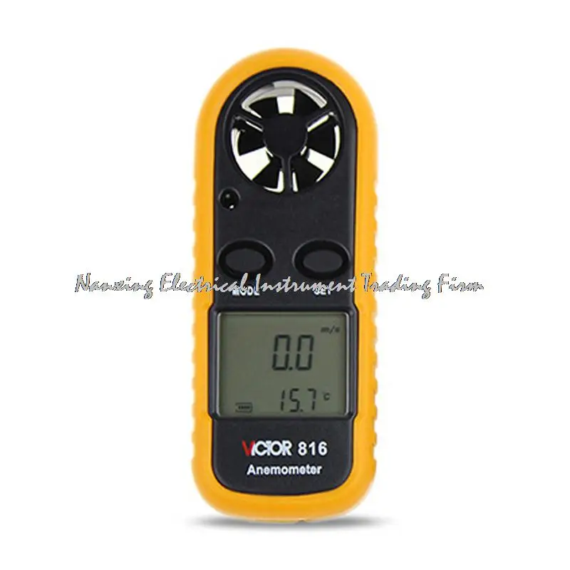 Victor 816 Vc816 Mini Anemômetro Vento Velocidade e Teste de Temperatura Instrumentos de medição de velocidade