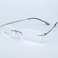 classic mens women pure titanium rimless glasses frames myopia optical frame ultra light titanium frameless eyeglasses frame