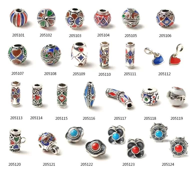 Diy тибетского серебра смешанный цветок цвета перегородчатой эмали распорки