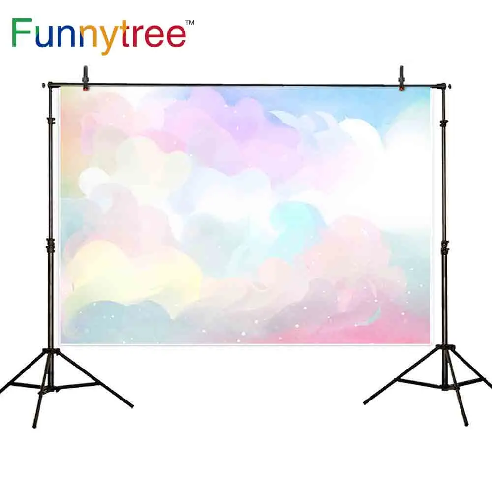 Фотофон Funnytree для фотосъемки милый красочный фон с облаками абстрактным
