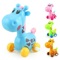 1pcs cartoon animal giraffe clockwork wind up baby toys running head tail swing classic newborn toys for children random color