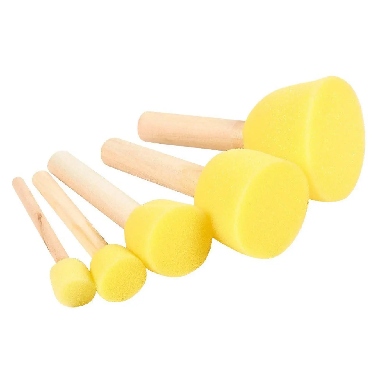 Pack of 30 Round Foam Sponge Paint Brush Set - Stencil Value 5 Different Sizes Great for Kids Arts and Crafts | Канцтовары для