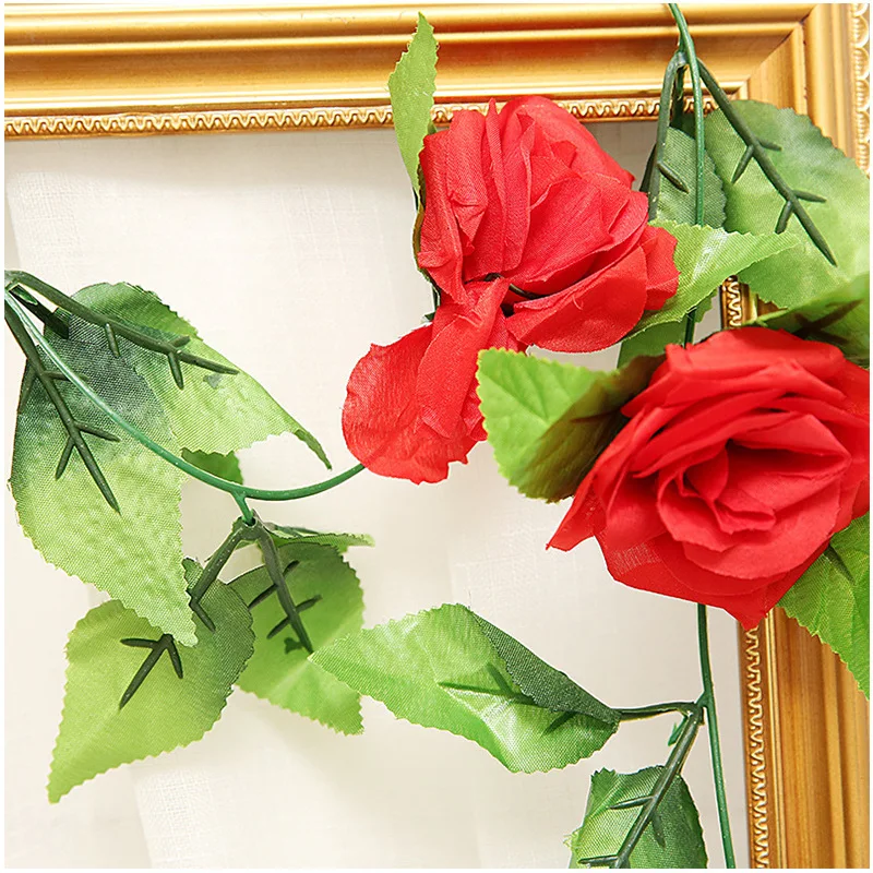 11/13heads 240cm Artificial Flowers Vine Home Wedding Garden Decor Rose Fake Rattan String Festival Hanging Silk flower | Дом и сад