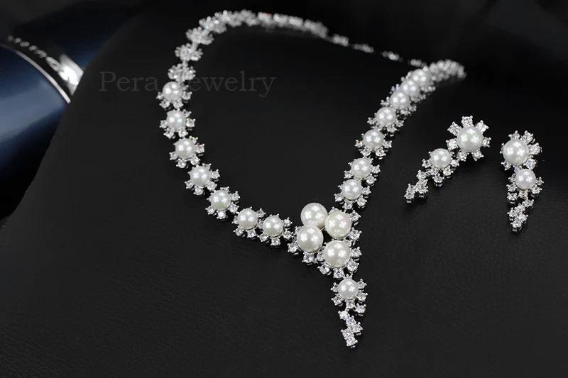 Pera классический цветок большой круглый пресноводный жемчуг Висячие свадебные