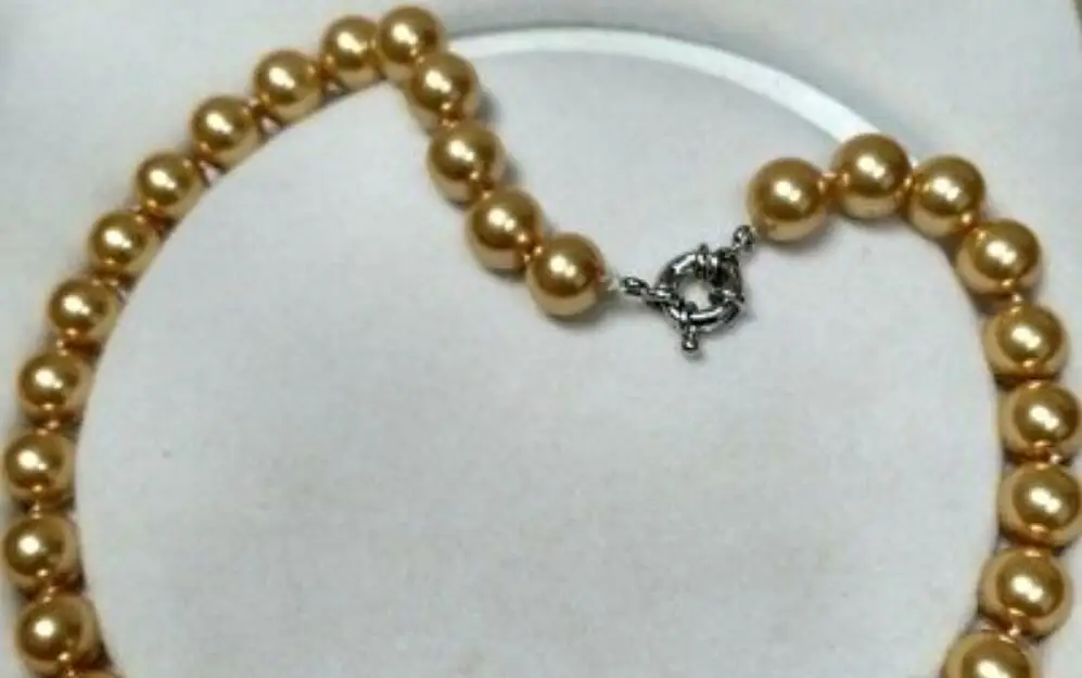 Beautiful 12 mm Gold Shell Pearl necklace AAA 18 inches 36&quot | Украшения и аксессуары