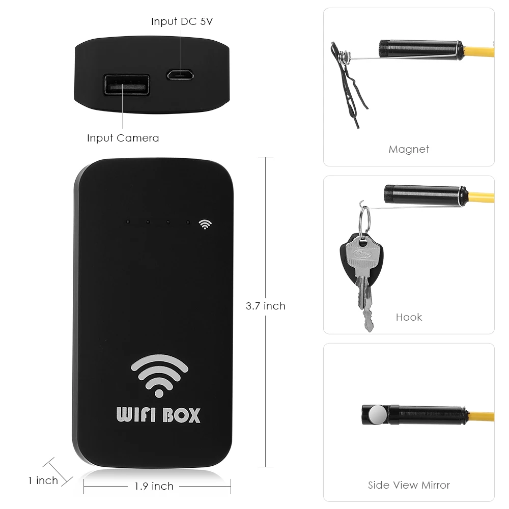 Беспроводной Wifi эндоскоп для провода трубы автомобиля 9 мм 720 HD камера Android iOS iphone с