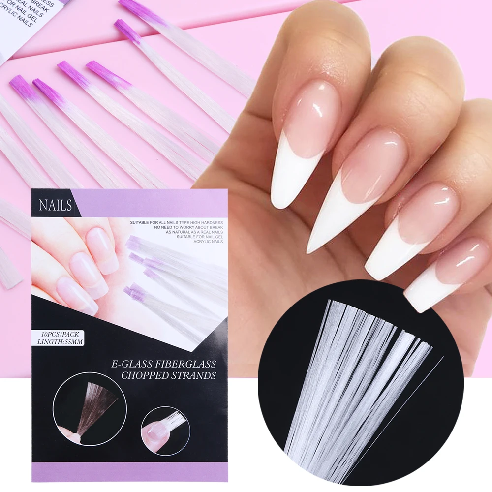 10 шт. стекловолокно для наращивания ногтей стеклянные Fibernails шелковые шарфы формы