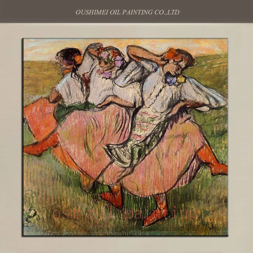 Ручная роспись абстрактные три русские танцоры фигура картина маслом на холсте