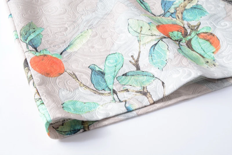 

Elegant Appliques Women Spring Dress Chinese Style Bodycon A-line Knee-Length Dress High Waist 0-neck Vestidos