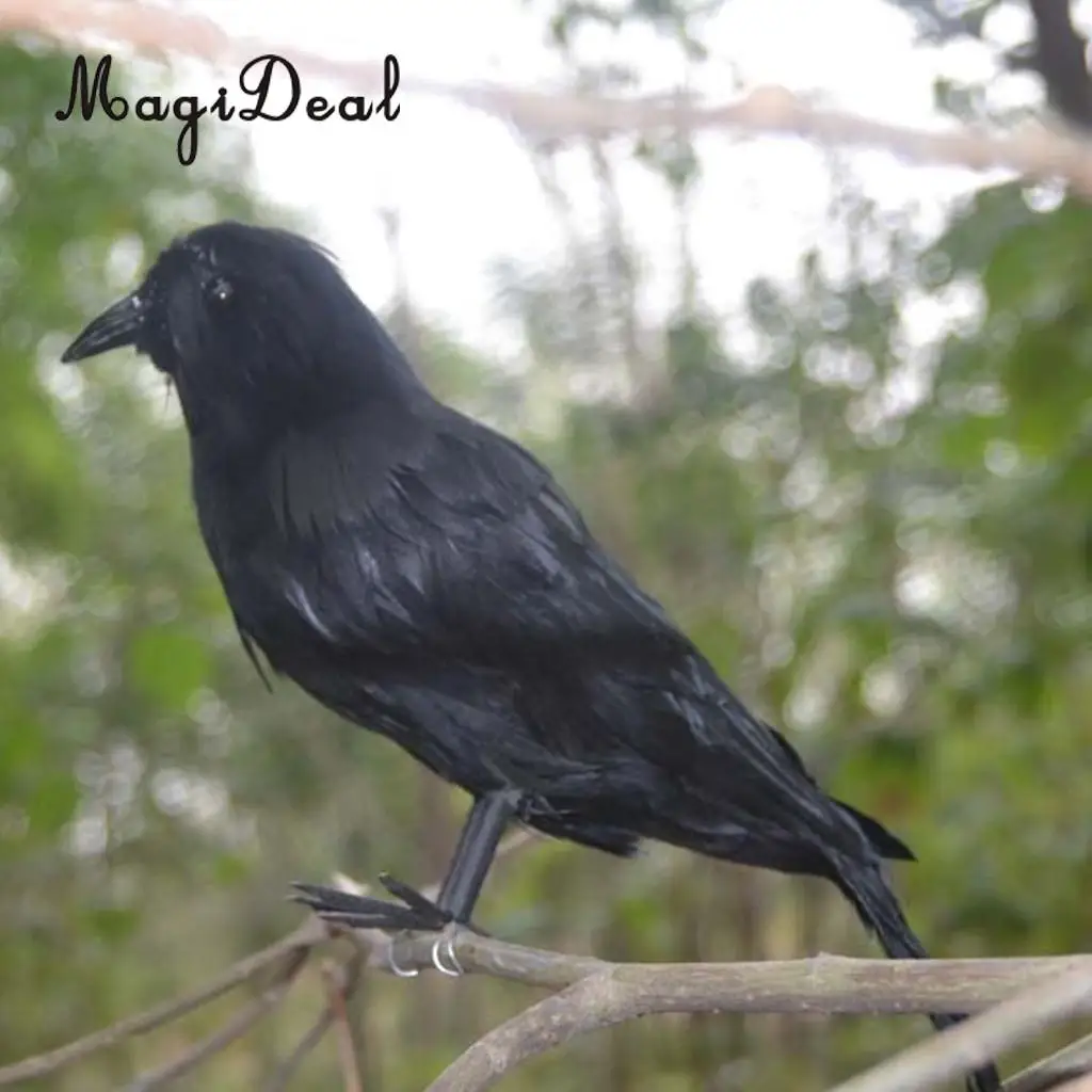 MagiDeal 6pcs Halloween Stuffed Feather Crow Bird Black Ravens Fancy Dress Prop Decor Home Decorations Ornament Figurines | Дом и сад