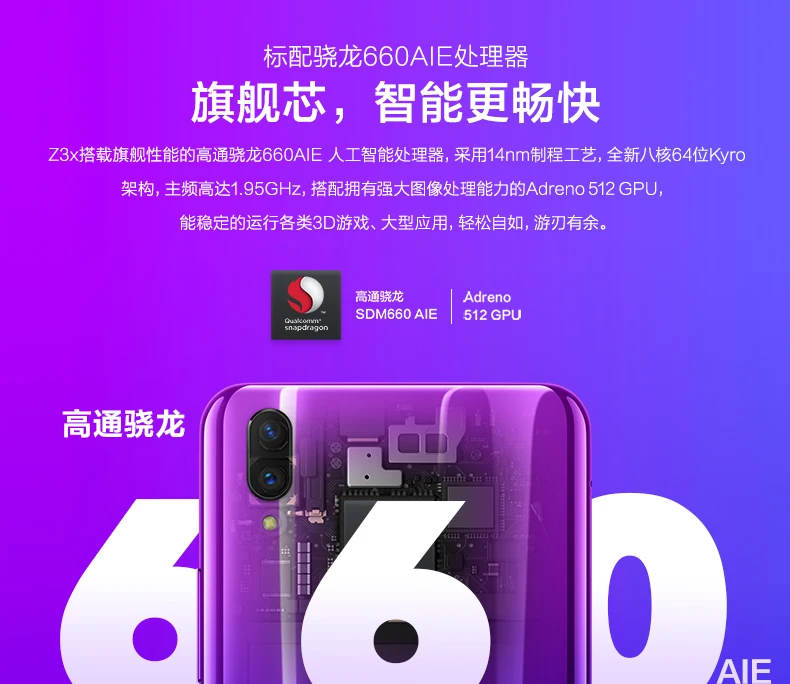 Vivo Z3x мобильный телефон Android 9,0 4G LTE Snapdragon 660 Восьмиядерный инфракрасный Телефон для лица 16MP AI