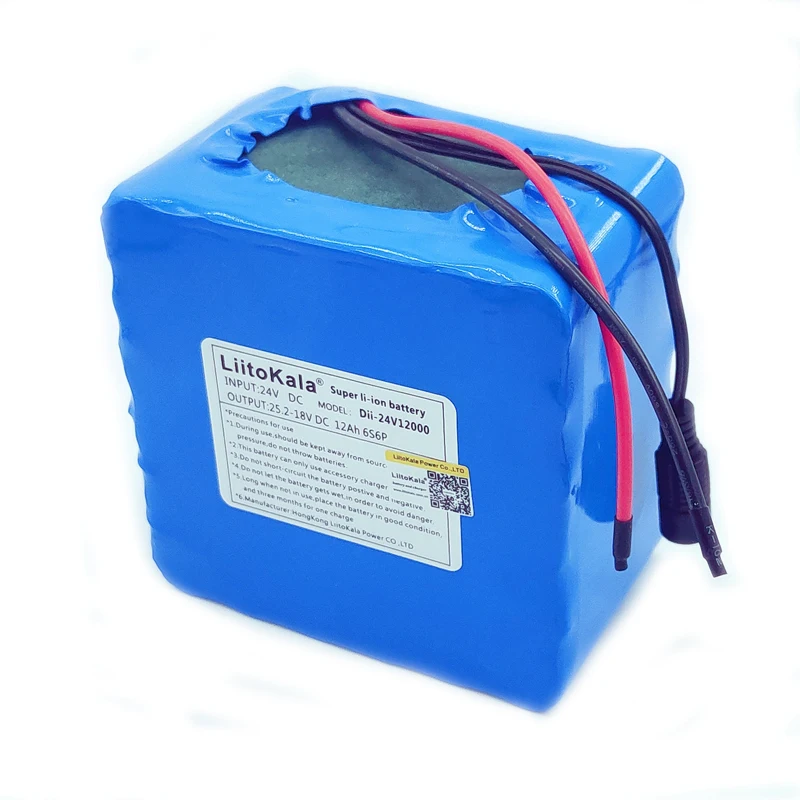 Новый литий ионный аккумулятор Liitokala 24V 12ah 25 2 V 12000mA 6S 3P аккумуляторная батарея bms 15A