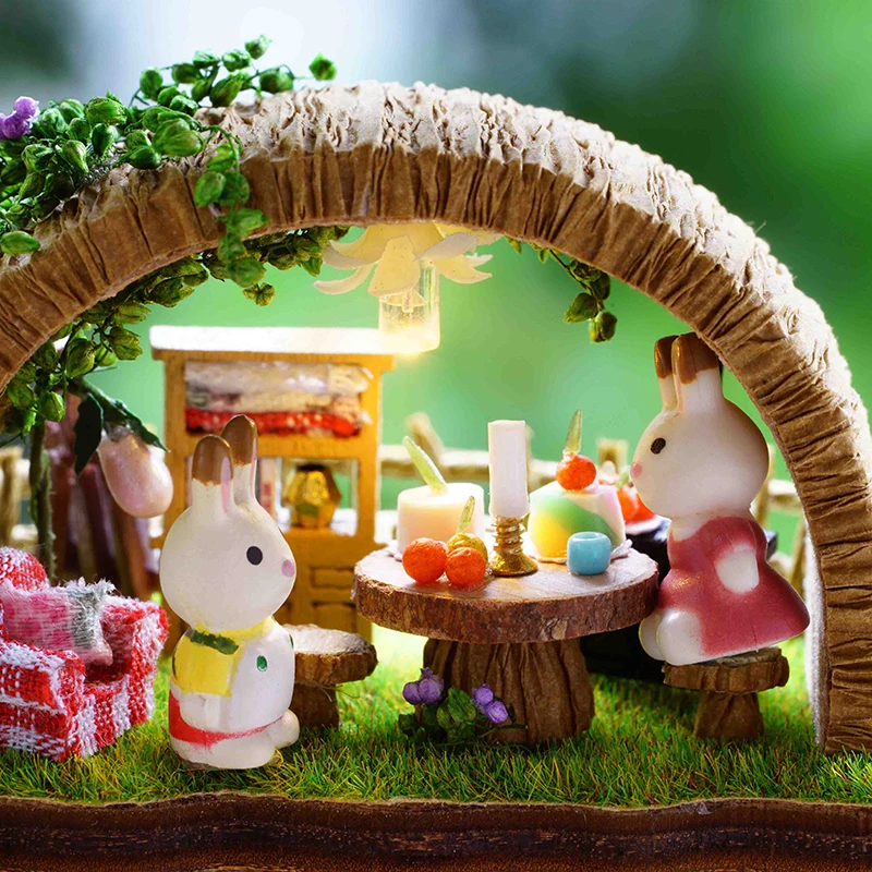 Миниатюрный дом Cutebee сделай сам с мебелью светодиодный музыкальный пылезащитный