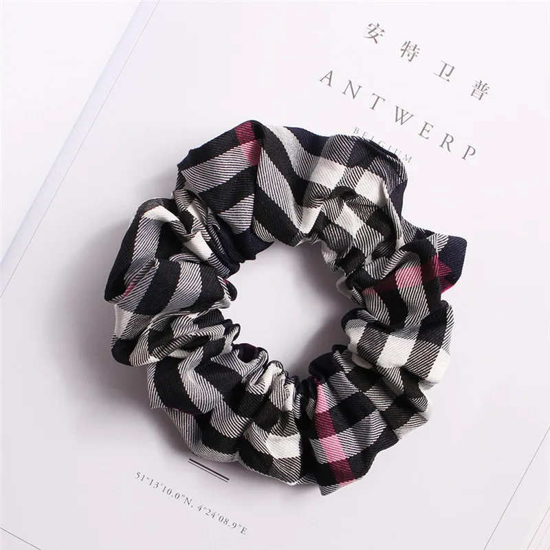 2 Классический плед Scrunchies стрейч Scrunchie для женщин эластичные ленты для волос головные уборы для девушек хвост держатель мода Хаар Аксессуары - Цвет: 2