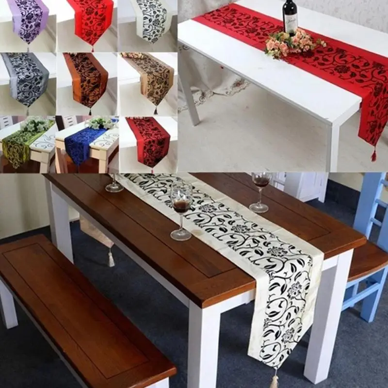 200cmX33cm Ретро дизайн столбец цветок скатерть Кухня домашний Декор Свадебная