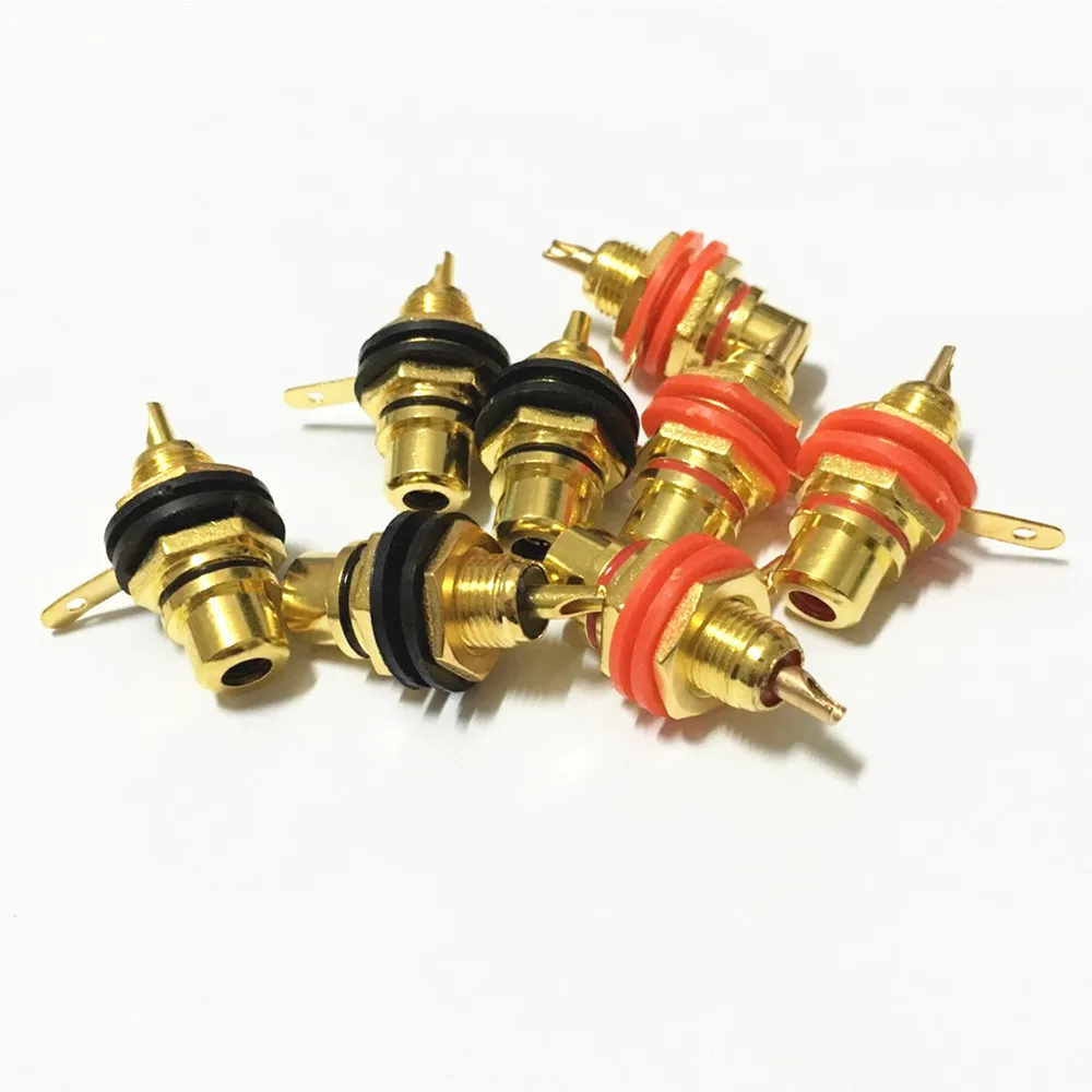 20 шт. Позолоченные разъемы RCA штепсельная вилка гнездовой разъем шасси панель