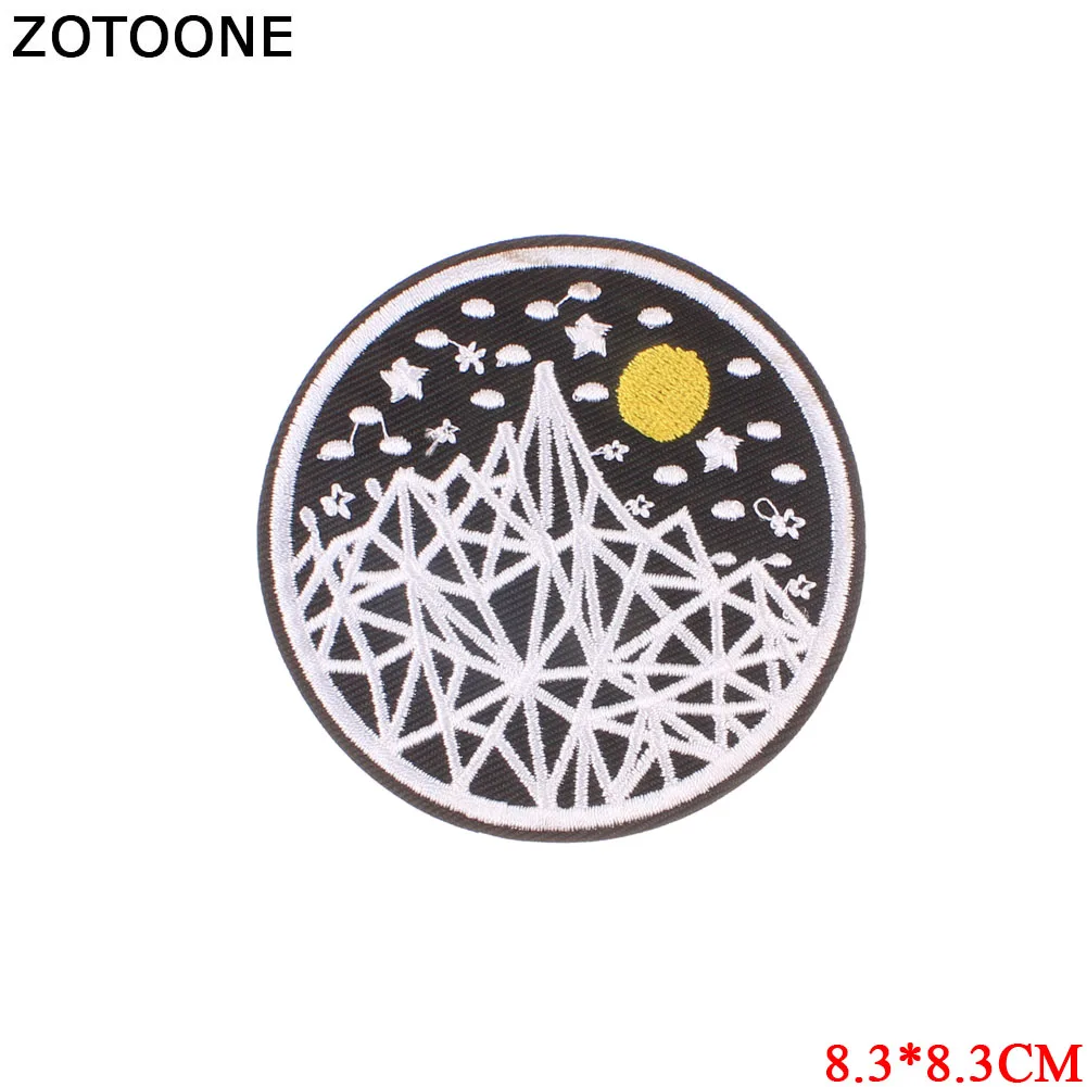1657 ZOTOONE круглая нашивка для одежды, железная вышитая аппликация для шитья, милая Вышитая эмблема на ткани, DIY нашивки, аксессуары для одежды G - Цвет: 1657