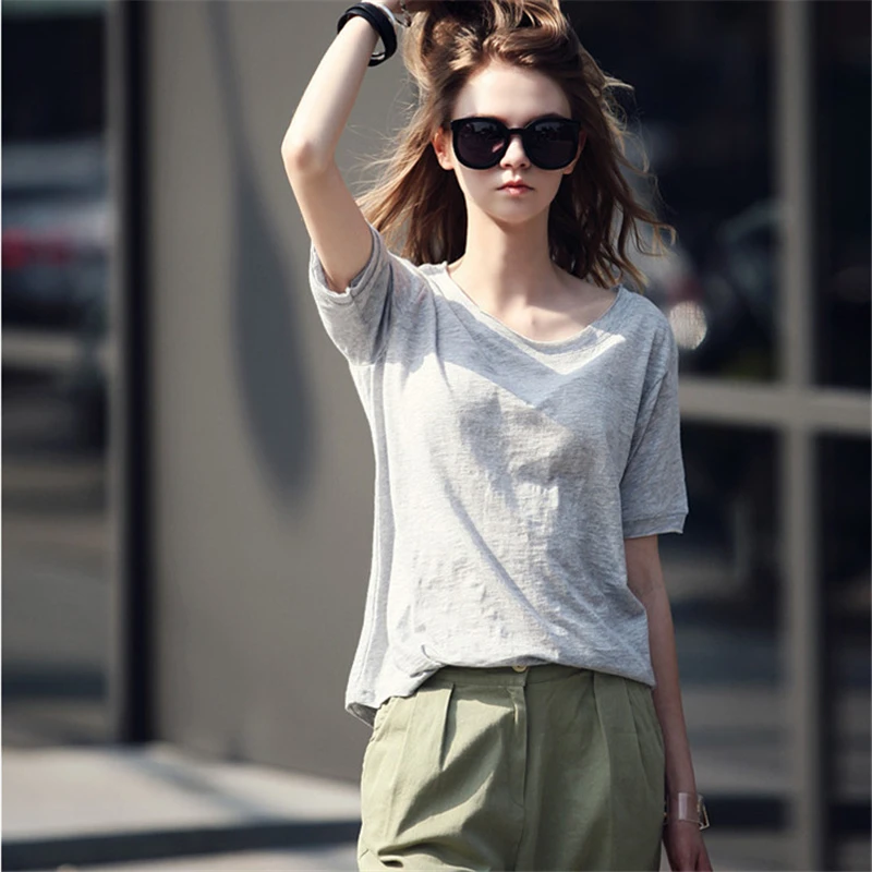 Футболка женская белая с коротким рукавом и о вырезом|t-shirt women|t-shirt women fashionfashion t-shirt