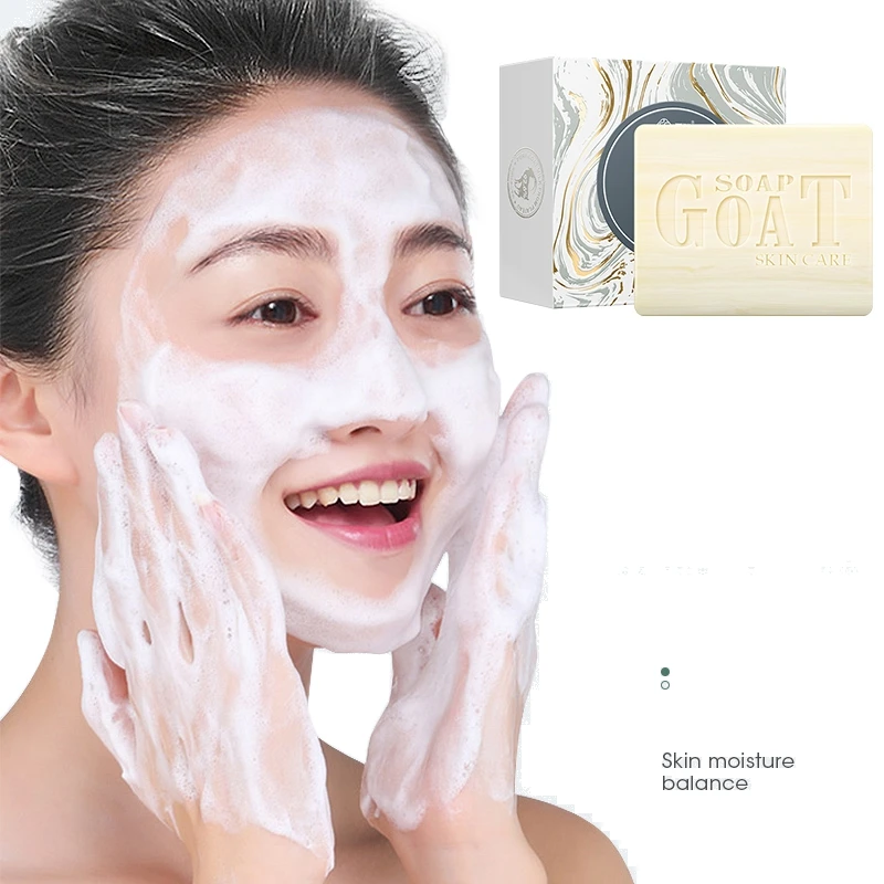 

Goat Milk Sea Salt Soap Cleaning Nourishing Oil-Control Whitening Acne Treatment Mite Removal Soap Face Soap Skin Care