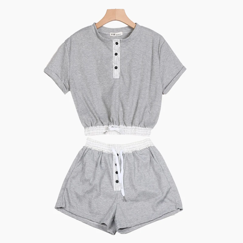 Женский комплект из двух предметов Trytree повседневный топ на завязках с o образной